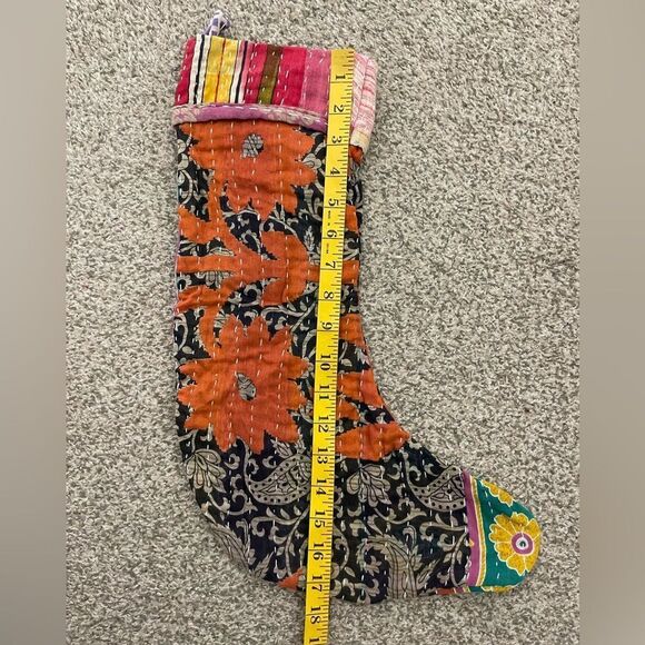 Colorful Kantha Christmas Stocking - Picture 3 of 3